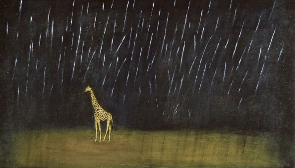 Giraffe in the Rain